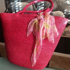 Oscar de la Renta Woven Straw Tote